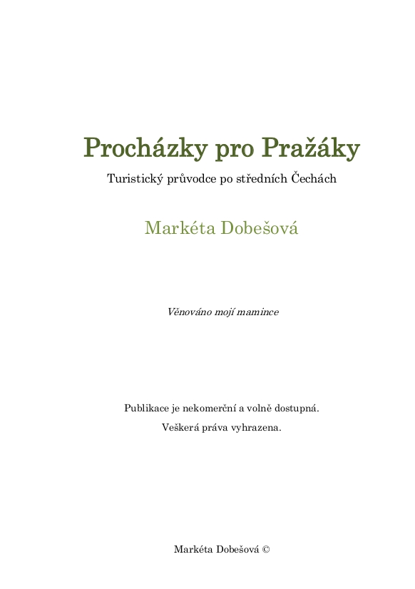 Str. 1 - Procházky pro Pražáky - úvodní strana