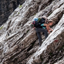 Čtyřhranka w czasie wspinaczki