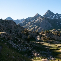 Planina Campo Plano při východu slunce